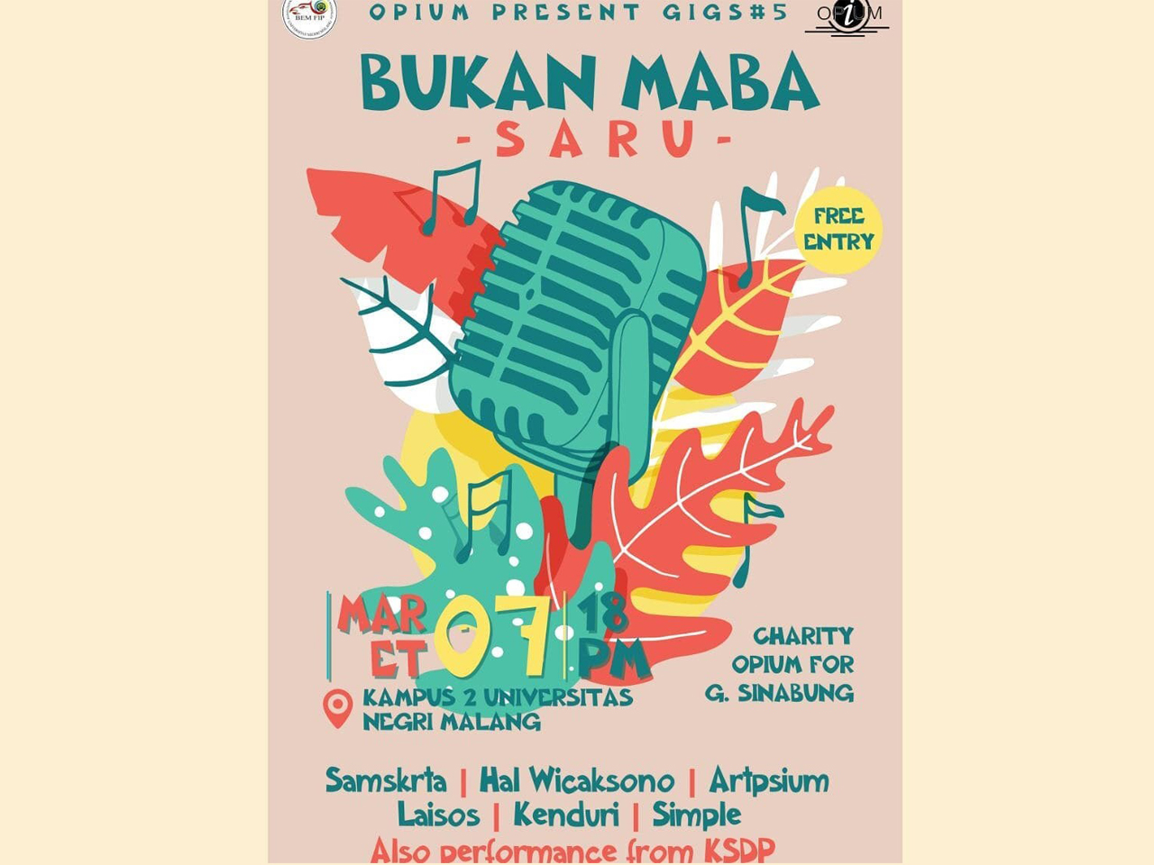 OPIUM Menyelenggarakan Pagelaran Seni Musik di Kampus 2 Universitas Negeri Malang