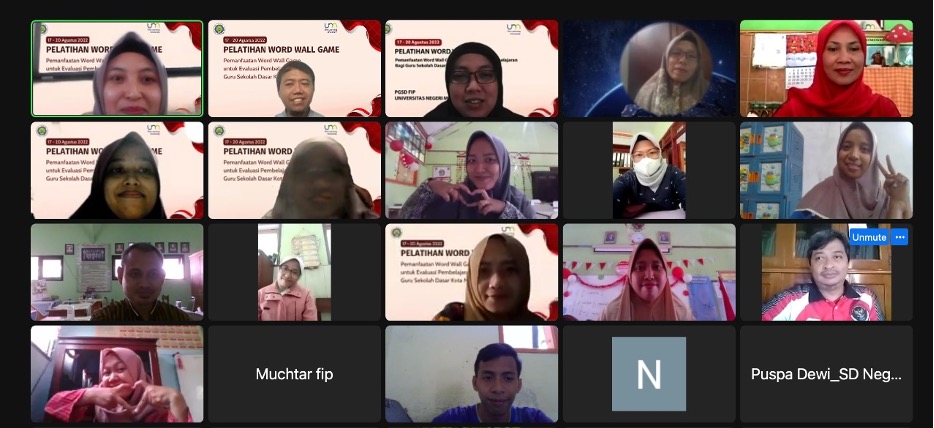 Pelatihan Pemanfaatan Word Wall Game untuk Evaluasi Pembelajaran Bagi Guru Sekolah Dasar Kota Malang